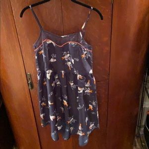 Navy blue printed dress